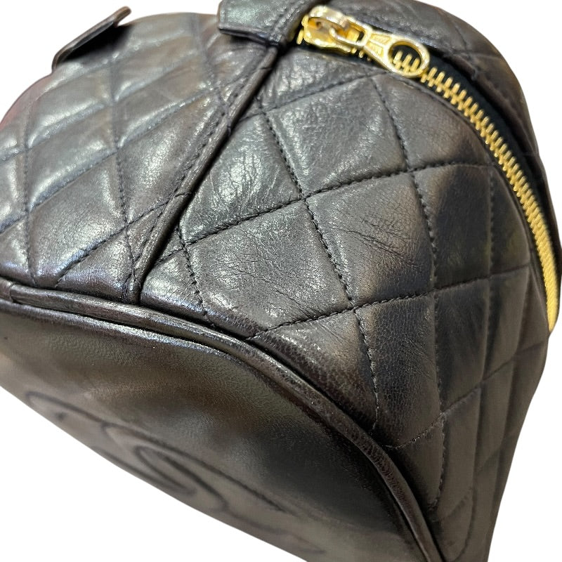シャネル CHANEL トップハンドルバニティバッグ ブラック ゴールド金具