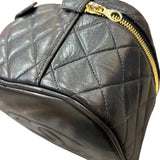 シャネル CHANEL トップハンドルバニティバッグ ブラック ゴールド金具 ラムスキン レディース ハンドバッグ