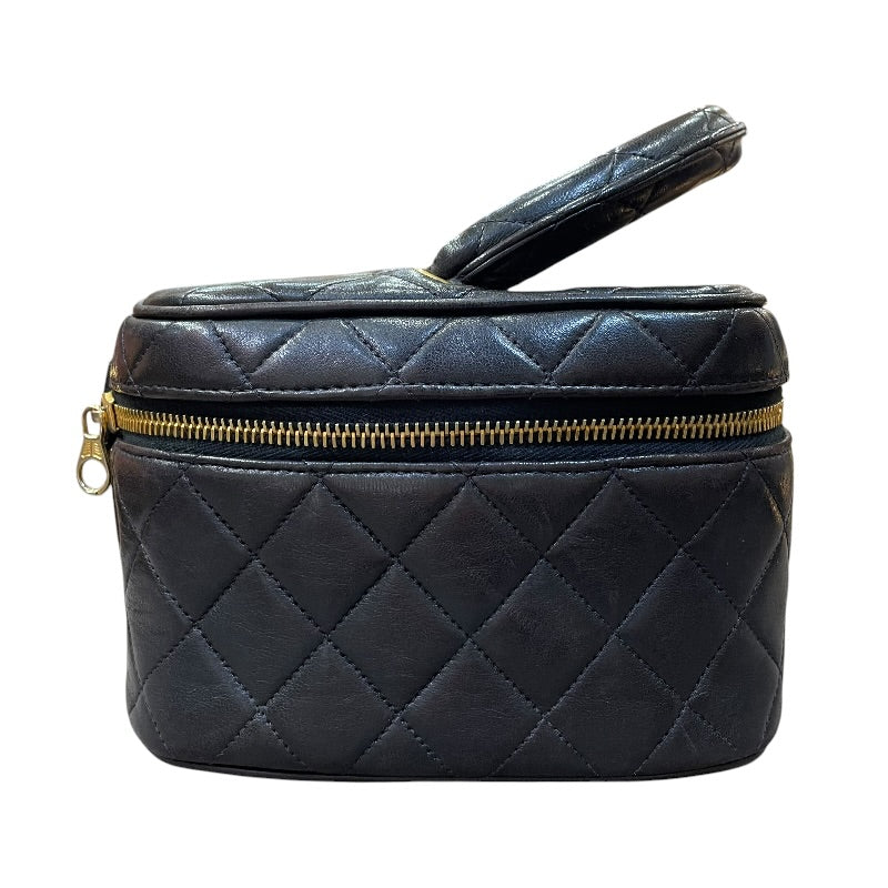 CHANEL ノベルティラムスキンレザーバニティショルダーバッグブラックおまけ付 シャネル CHANEL トップハンドルバニティバッグ ブラック ゴールド金具