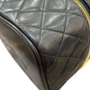 シャネル CHANEL トップハンドルバニティバッグ ブラック ゴールド金具 ラムスキン レディース ハンドバッグ