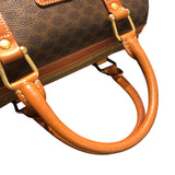 セリーヌ CELINE マカダム スモールボストンバッグ ブラウン PVC レディース ボストンバッグ
