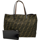 フェンディ FENDI ズッカトートバッグ カーキ ナイロンジャガード レディース トートバッグ