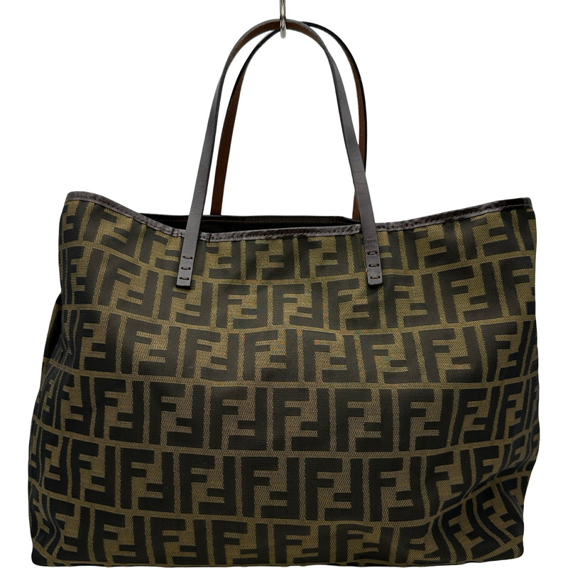 フェンディ FENDI ズッカトートバッグ カーキ ナイロンジャガード