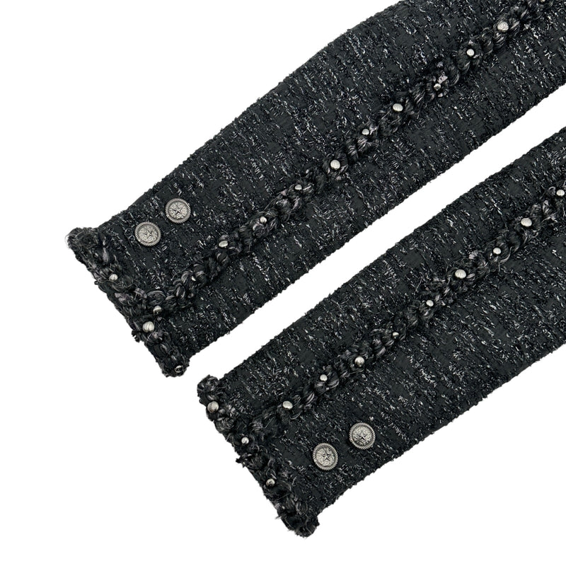 シャネル CHANEL ラメツイードノーカラージャケット P49616 ブラック