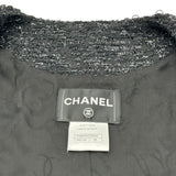 シャネル CHANEL ラメツイードノーカラージャケット P49616 ブラック ツイード レディース ノーカラージャケット