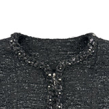 シャネル CHANEL ラメツイードノーカラージャケット P49616 ブラック ツイード レディース ノーカラージャケット