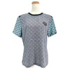 ルイ・ヴィトン LOUIS VUITTON モノグラムシルク切替半袖Tシャツ FHTS95RVC ブルー シルク レディース 半袖Ｔシャツ