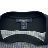 ルイ・ヴィトン LOUIS VUITTON モノグラムシルク切替半袖Tシャツ FHTS95RVC ブルー シルク レディース 半袖Ｔシャツ