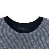 ルイ・ヴィトン LOUIS VUITTON モノグラムシルク切替半袖Tシャツ FHTS95RVC ブルー シルク レディース 半袖Ｔシャツ