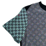 ルイ・ヴィトン LOUIS VUITTON モノグラムシルク切替半袖Tシャツ FHTS95RVC ブルー シルク レディース 半袖Ｔシャツ