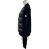 モンクレール MONCLER ダウン切替ジップアップカーディガン ブラック コットン レディース カーディガン