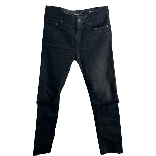 サンローラン SAINT LAURENT クラッシュ加工スキニーデニムパンツ
