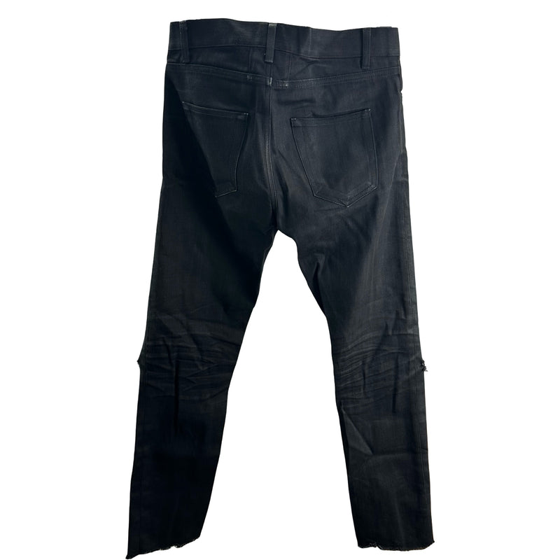 サンローラン Saint Laurent スキニーブラックデニム 29インチ サンローラン SAINT LAURENT クラッシュ加工スキニーデニムパンツ