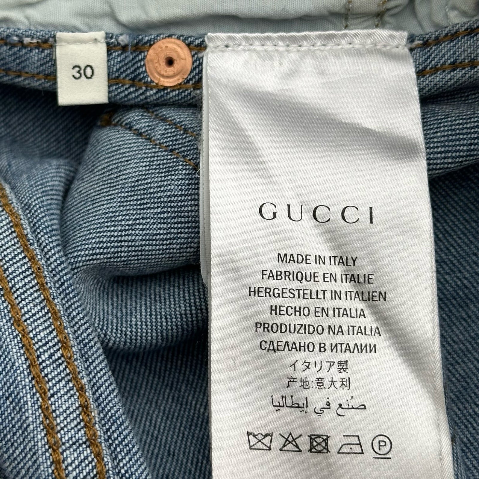 グッチ GUCCI ウォッシュドデニムパンツ 408637 ブルー コットン