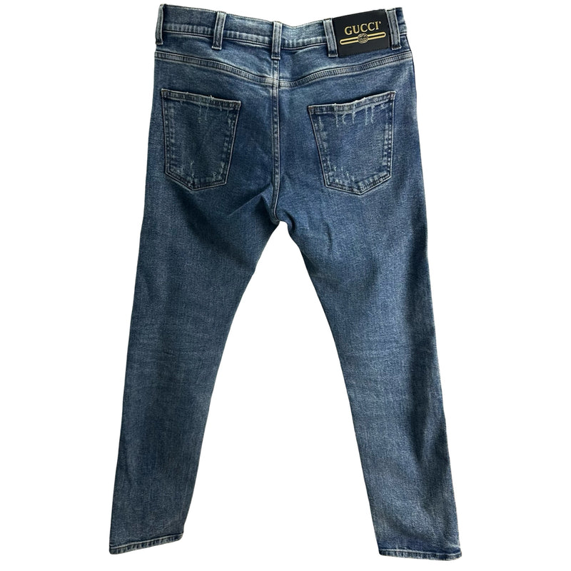 グッチ デニム 表記サイズ：46 コットン ブルー系 グッチ GUCCI ウォッシュドデニムパンツ 408637 ブルー コットン