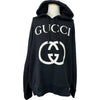 グッチ GUCCI ロゴプリントスウェットパーカー 475374 ブラック コットン メンズ パーカー