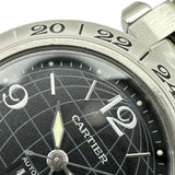 カルティエ Cartier パシャCメリディアンGMT W31049M7 ブラック ステンレススチール 自動巻き メンズ 腕時計