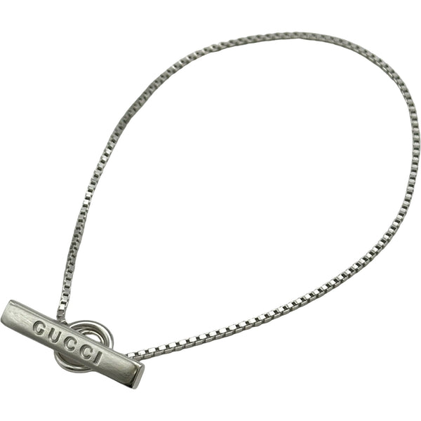 グッチ GUCCI ラリアットブレスレット ホワイトゴールド 750 