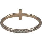 ティファニー TIFFANY＆CO Tワイヤーバンドリング ピンクゴールド AU750 ダイヤモンド ジュエリー