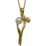ミキモト MIKIMOTO リボンネックレス ゴールド K18 パール ジュエリー