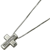 タサキ TASAKI クロスネックレス ホワイトゴールド K14WG ダイヤモンド ジュエリー