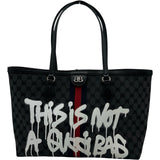 バレンシアガ BALENCIAGA GUCCIコラボ ザ ハッカープロジェクト トートバッグ 680125 グレー/ブラック キャンバス レザー レディース トートバッグ