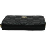 シャネル CHANEL クラシックジップコインパース AP0216 ブラック ゴールド金具 キャビア レディース コインケース