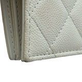 シャネル CHANEL マトラッセスモールウォレット AP3178 ホワイト ゴールド金具 キャビア レディース 二つ折り財布