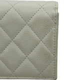 シャネル CHANEL マトラッセスモールウォレット AP3178 ホワイト ゴールド金具 キャビア レディース 二つ折り財布