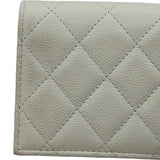 シャネル CHANEL マトラッセスモールウォレット AP3178 ホワイト ゴールド金具 キャビア レディース 二つ折り財布