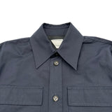 ボッテガ・ヴェネタ BOTTEGA VENETA ワークデザインシャツ 801255 ネイビー コットン メンズ 長袖シャツ
