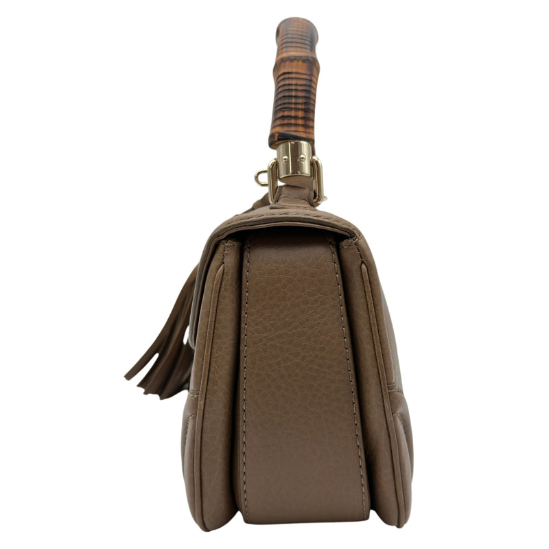グッチ GUCCI ニューバンブーハンドバッグ 254884 ブラウン レザー