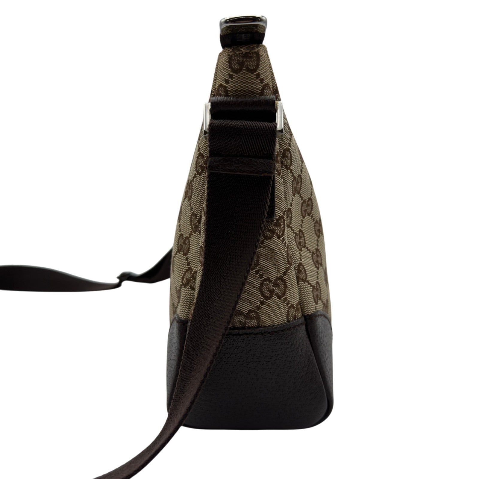 グッチ GGキャンバス ショルダーバッグ 114273 茶　斜めがけ　レザー グッチ GUCCI GGキャンバス ショルダーバッグ 114273 ブラウン GG