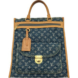ルイ・ヴィトン LOUIS VUITTON フラット・ショッパー M95018 ブルー モノグラム・デニム レディース トートバッグ