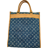 ルイ・ヴィトン LOUIS VUITTON フラット・ショッパー M95018 ブルー モノグラム・デニム レディース トートバッグ