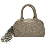 シャネル CHANEL ココマーク ミニボストンバッグ 9番台 ブロンズ シルバー金具 キャビアスキン レディース ボストンバッグ