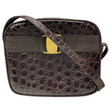 サルヴァトーレ・フェラガモ Salvatore Ferragamo ヴァラミニカメラバッグ 213096 ブラウン クロコ型押し レディース ショルダーバッグ