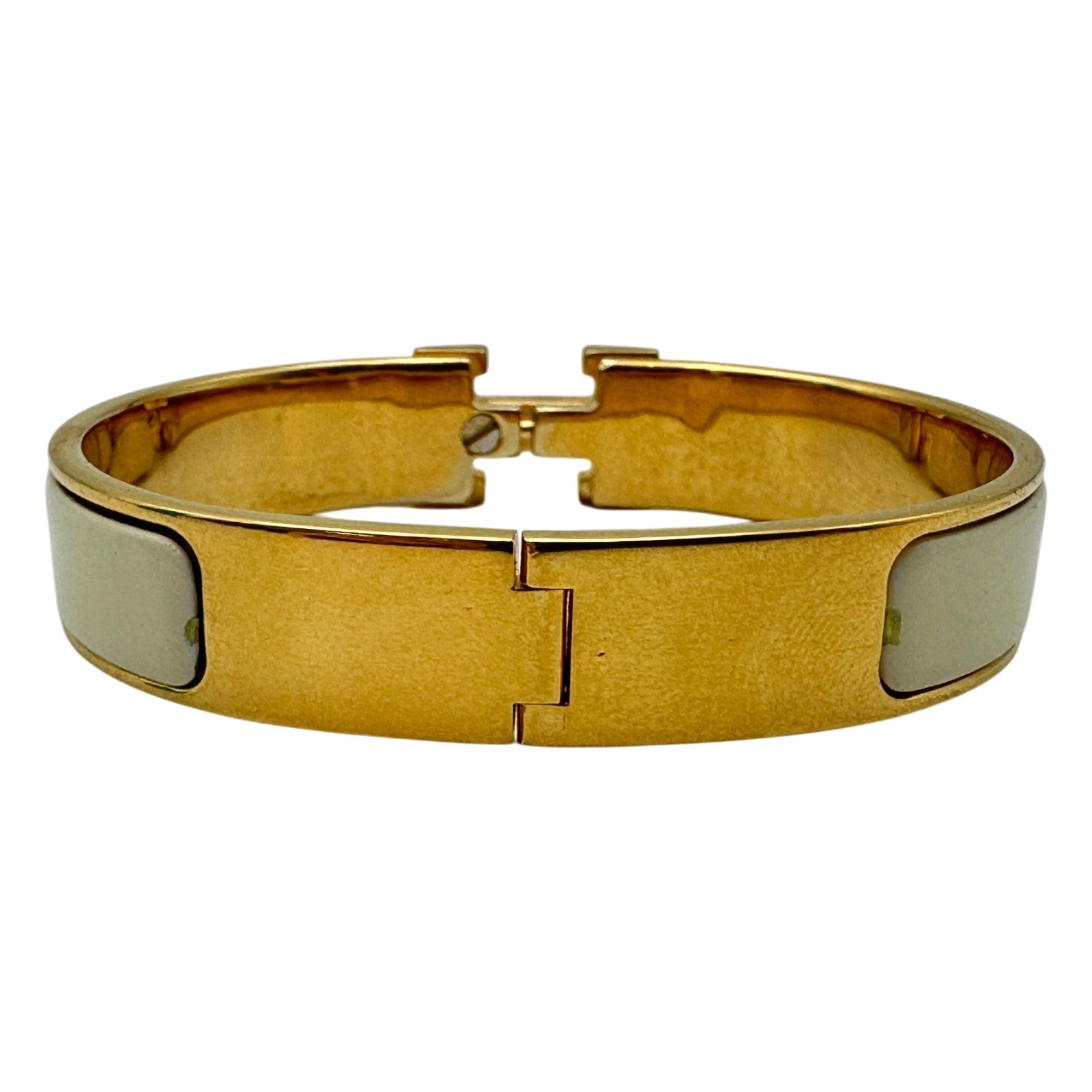 エルメス HERMES クリッククラックPM ホワイト ゴールド金具 エナメル