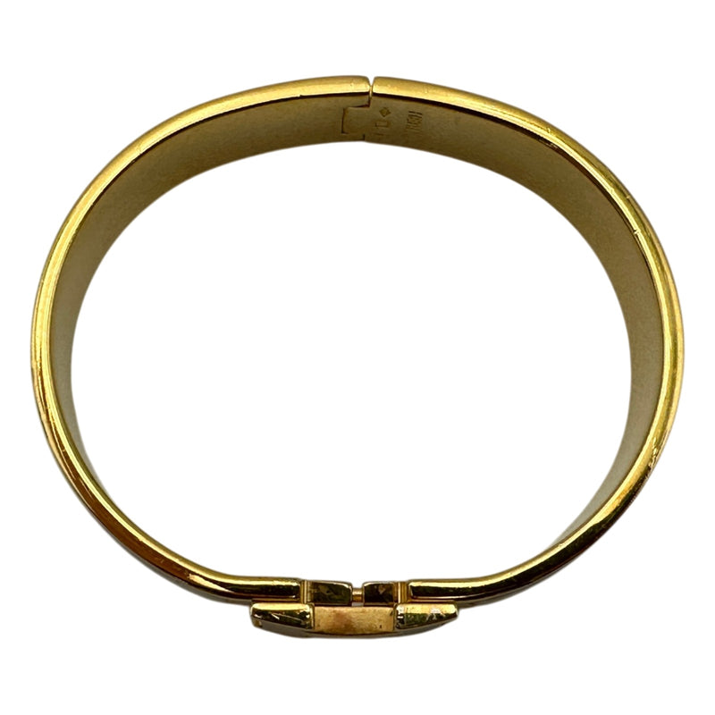 【美品】HERMES バングル　クリッククラックPM ホワイト　ゴールド エルメス HERMES クリッククラックPM ホワイト ゴールド金具 エナメル