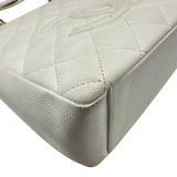 シャネル CHANEL PSTチェーントートバッグ A50994 8番台 ホワイト ゴールド金具 キャビアスキン レディース トートバッグ