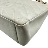 シャネル CHANEL PSTチェーントートバッグ A50994 8番台 ホワイト ゴールド金具 キャビアスキン レディース トートバッグ