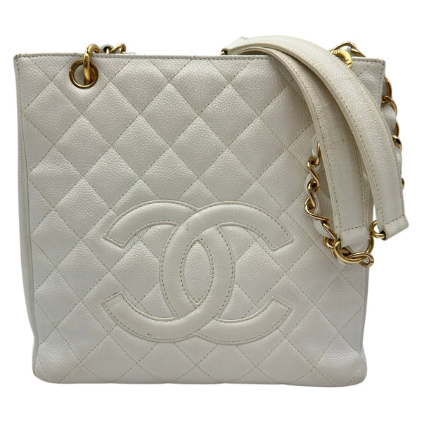 シャネル CHANEL PSTチェーントートバッグ A50994 8番台 ホワイト