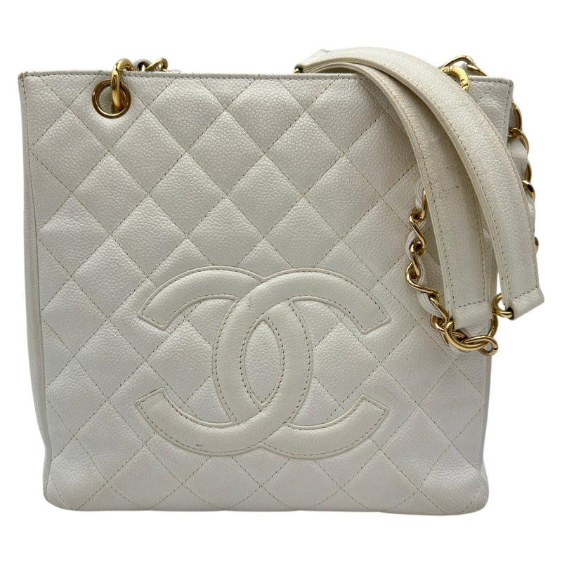 シャネル CHANEL PSTチェーントートバッグ A50994 8番台 ホワイト 