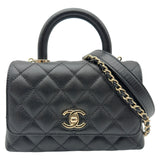 シャネル CHANEL ココハンドルXXS AS2215 ブラック ゴールド金具 キャビアスキン レディース ショルダーバッグ