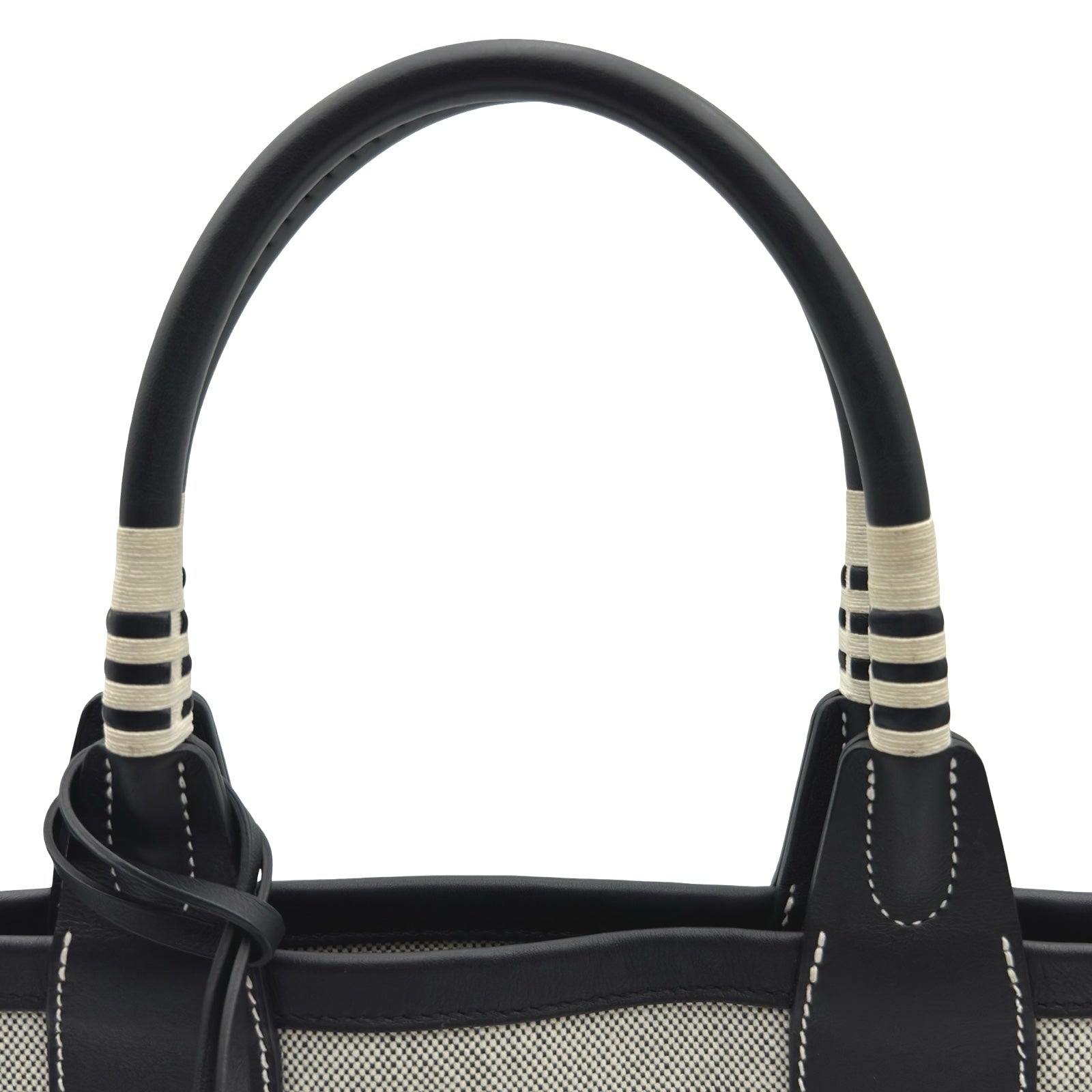 エルメス HERMES スティープル25 U刻 エクリュ/ブラック トワル