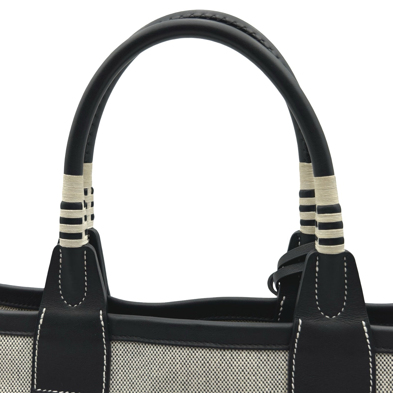 エルメス HERMES スティープル25 U刻 エクリュ/ブラック トワル