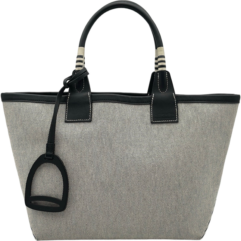 エルメス HERMES スティープル25 U刻 エクリュ/ブラック トワル