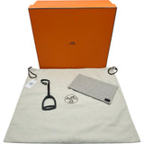 エルメス HERMES スティープル25 U刻 エクリュ/ブラック トワル スイフト レディース トートバッグ