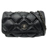シャネル CHANEL バブルキルト フラップバッグ A93602 23番台 ブラック/シルバー金具 ラムスキン レディース ショルダーバッグ