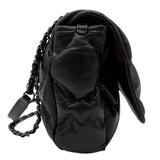 シャネル CHANEL バブルキルト フラップバッグ A93602 23番台 ブラック/シルバー金具 ラムスキン レディース ショルダーバッグ
